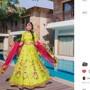 Green Lehenga, Blouse & Dupatta